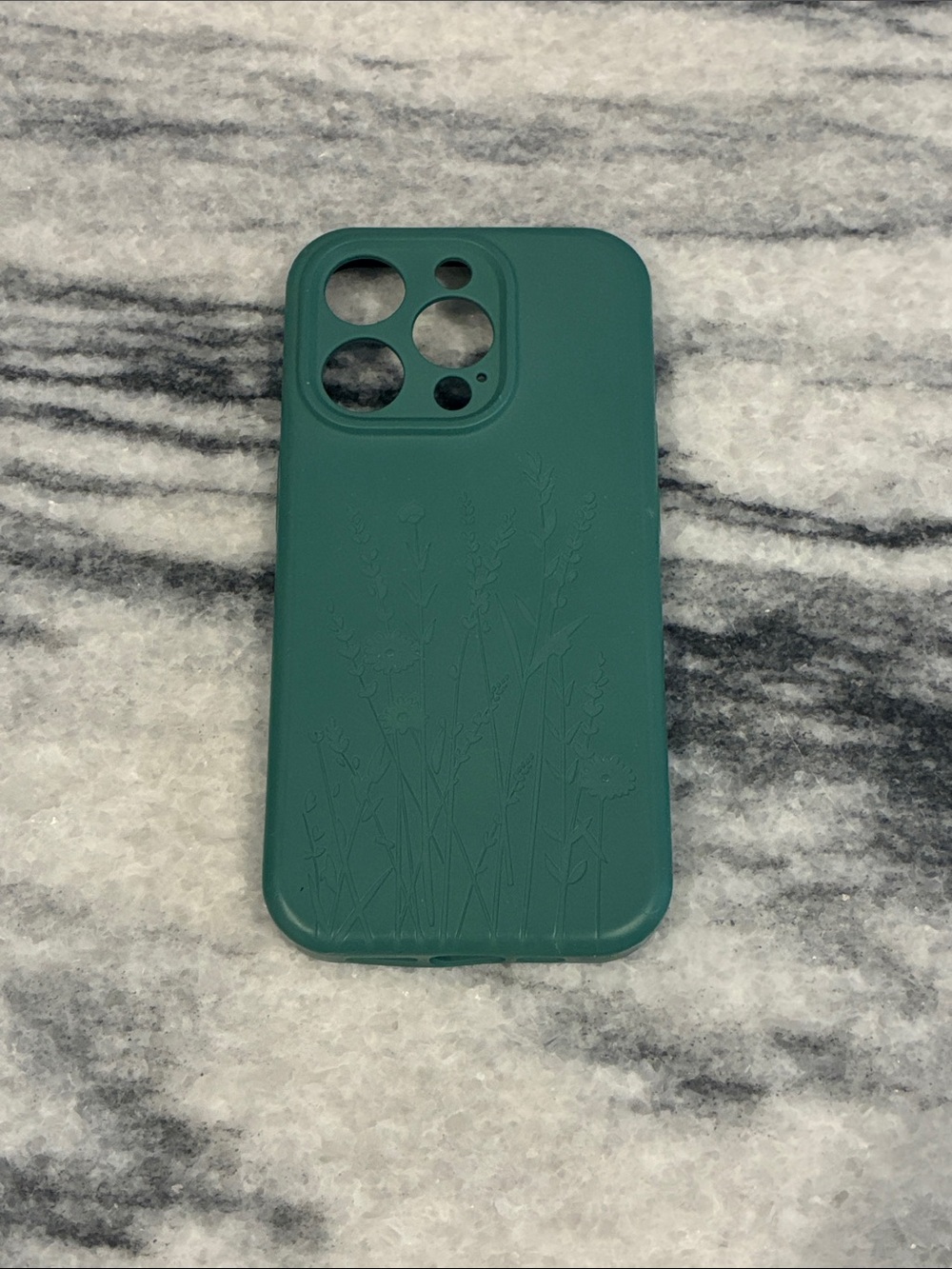 Green Floral Case for iPhone 15 Pro